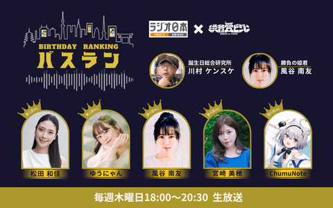 池田ピアノ運送プレゼンツ ウィークリー・バースデー・ランキングのヘッダー画像