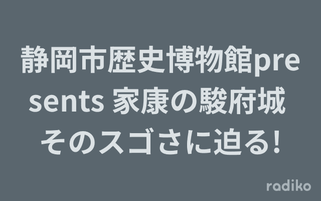 静岡市歴史博物館presents 家康の駿府城 そのスゴさに迫る!のヘッダー画像