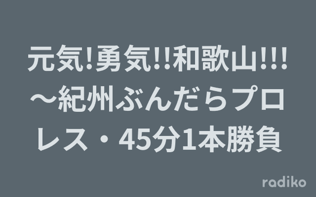 元気!勇気!!和歌山!!!〜紀州ぶんだらプロレス・45分1本勝負のヘッダー画像